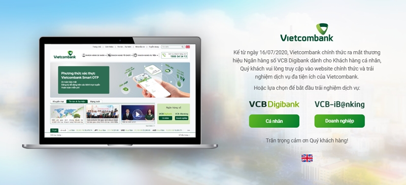 Đăng nhập dịch vụ Internet Banking Vietcombank