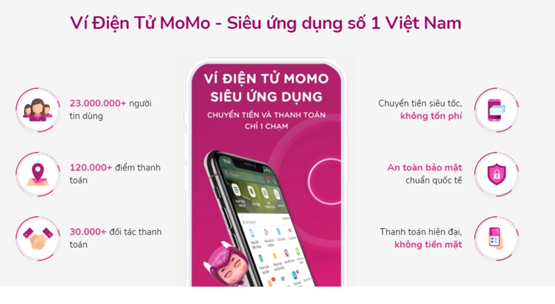Ví MoMo là ứng dụng ví điện tử số 1 Việt Nam với nhiều tính năng nổi bật 