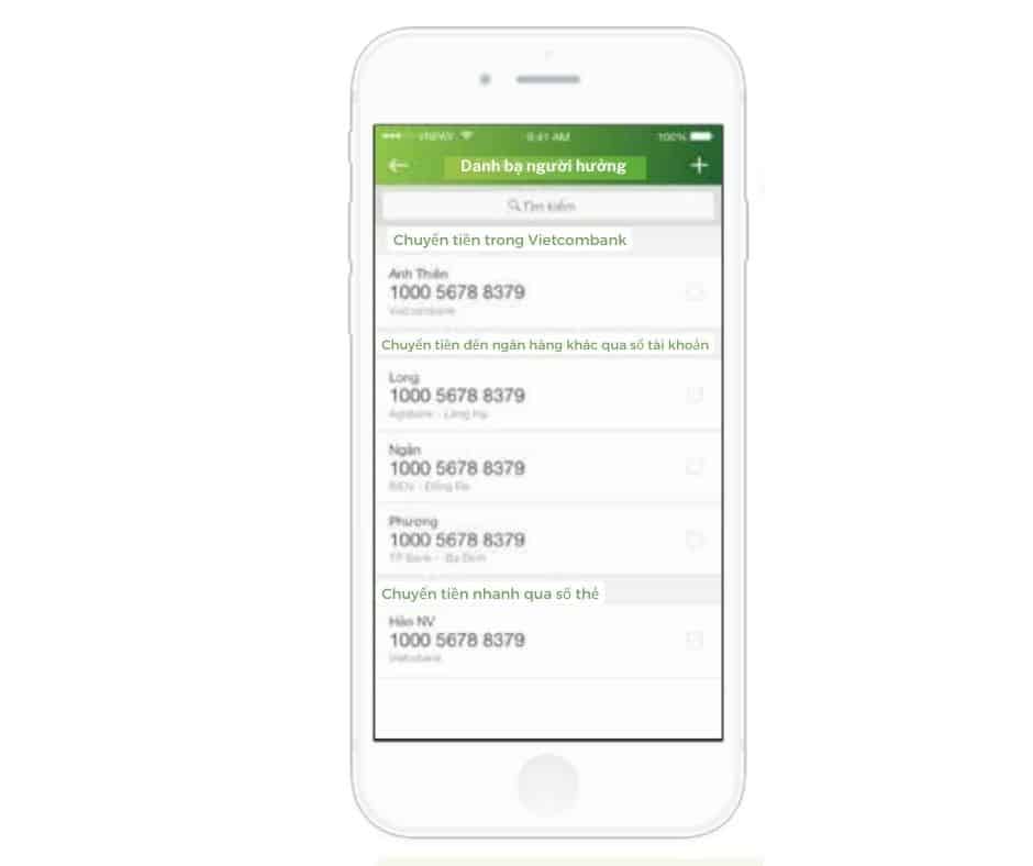 Cách xóa danh bạ thụ hưởng trên Vietcombank trên điện thoại 6 cach xoa danh ba thu huong tren vietcombank 3