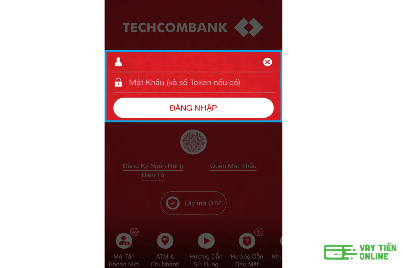rut tien khong can the Techcombank F@st Mobile 1
