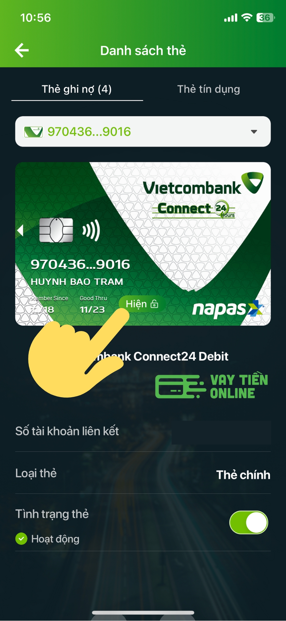 Số CIF Vietcombank bước 3