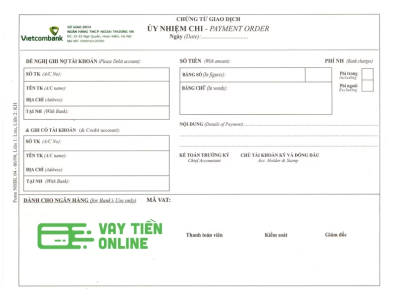 Ủy Nhiệm Chi Vietcombank: Cách Tải Và Viết Mẫu Uỷ Nhiệm Chi Vcb