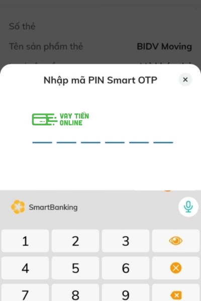 Hướng dẫn cách khóa thẻ BIDV tạm thời nhanh chóng 22 Nhập mã PIN của thẻ.